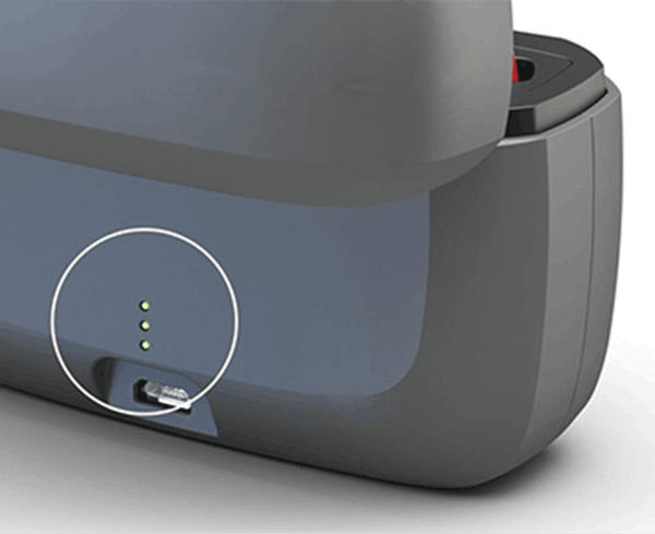 Página de recarga con indicador posterior de estado de la pila