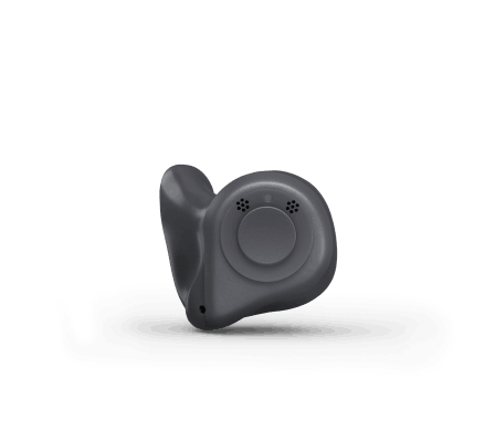 A Custom hearing aid in the colour Anthracite